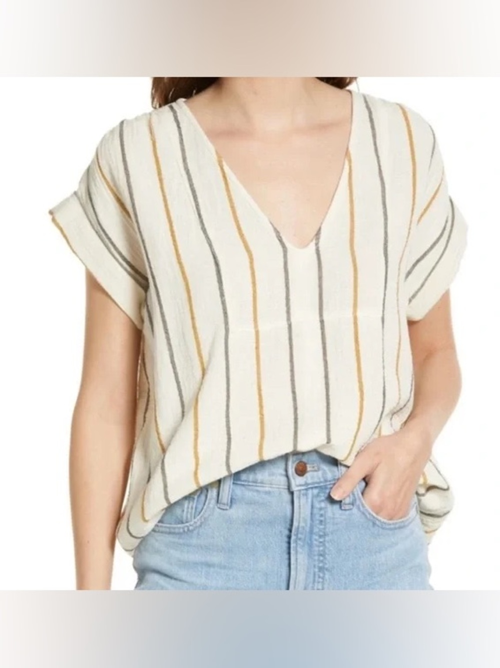 Madewell Lightspun Westing Shirt in Stripe 100% Cotton